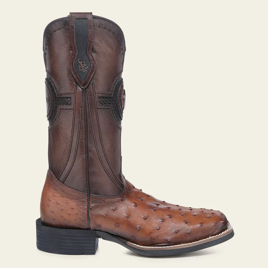 Bota Caballero Cuadra Avestruz Brandy 3z2sa1 - Imagen 2