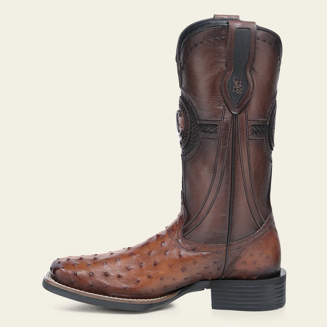 Bota Caballero Cuadra Avestruz Brandy 3z2sa1 - Imagen 4