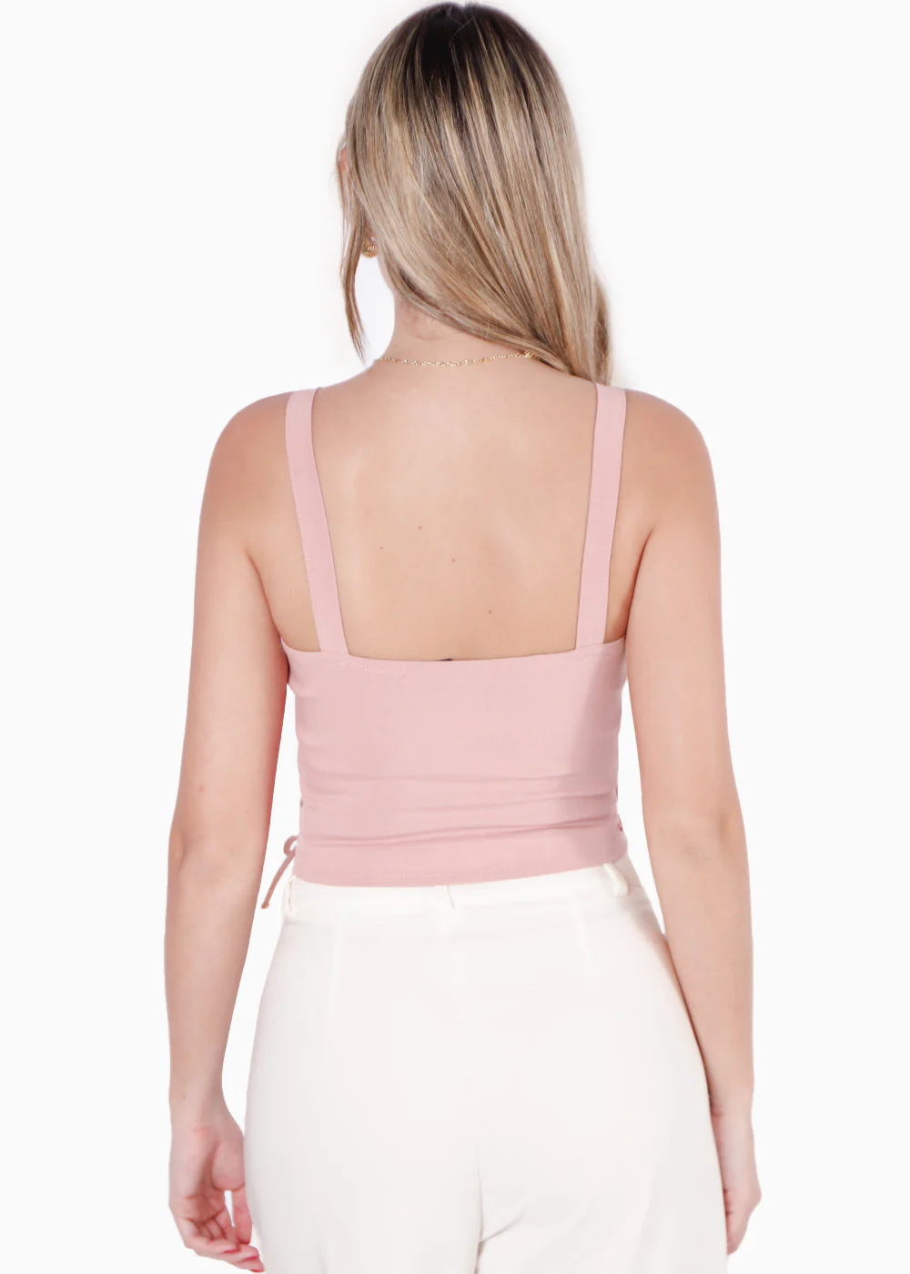 Blusa corta de tiras tipo corset con anudados en costados - MURIEL - Imagen 4