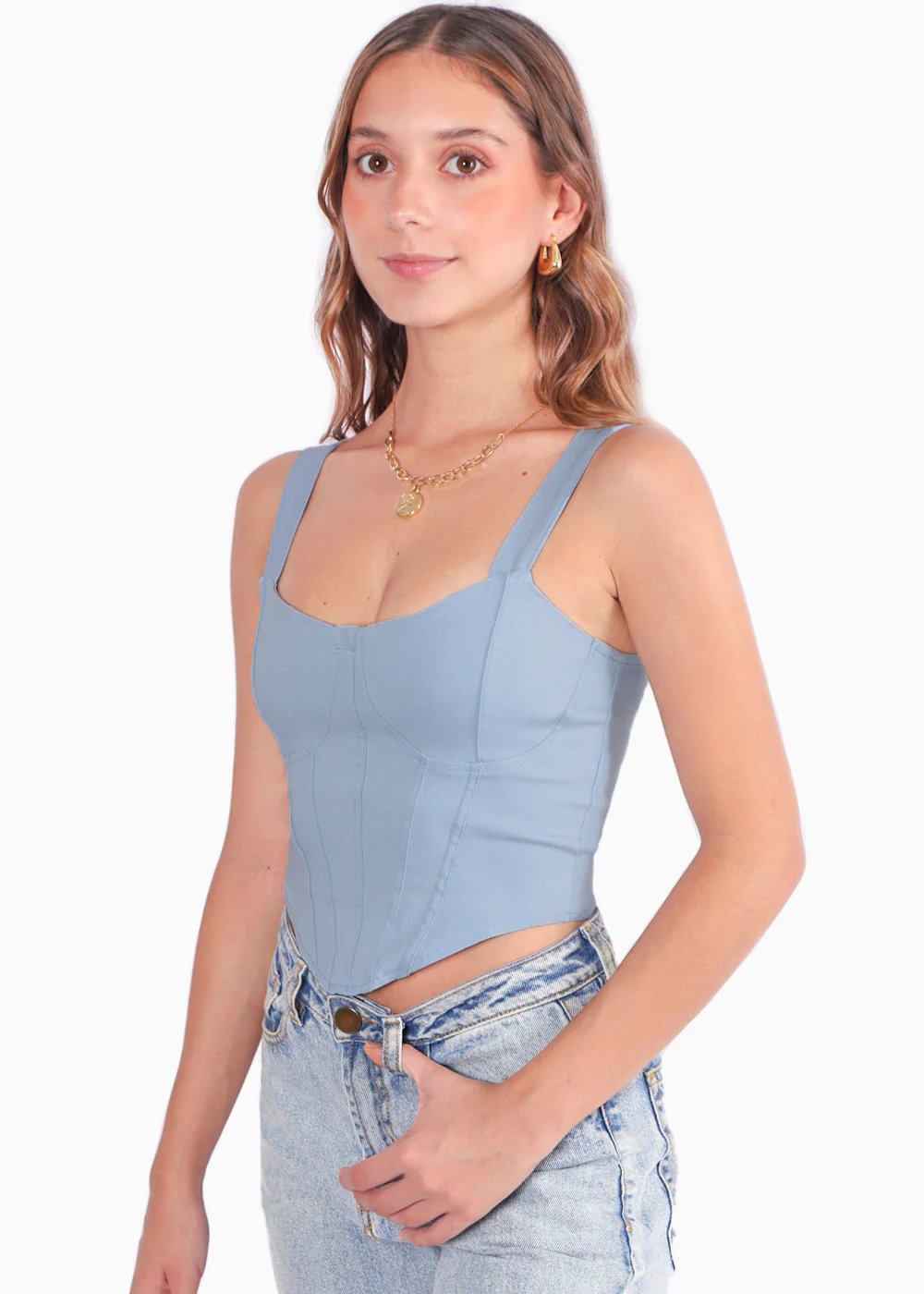 Crop top de tiras tipo corset - RAY - Imagen 2