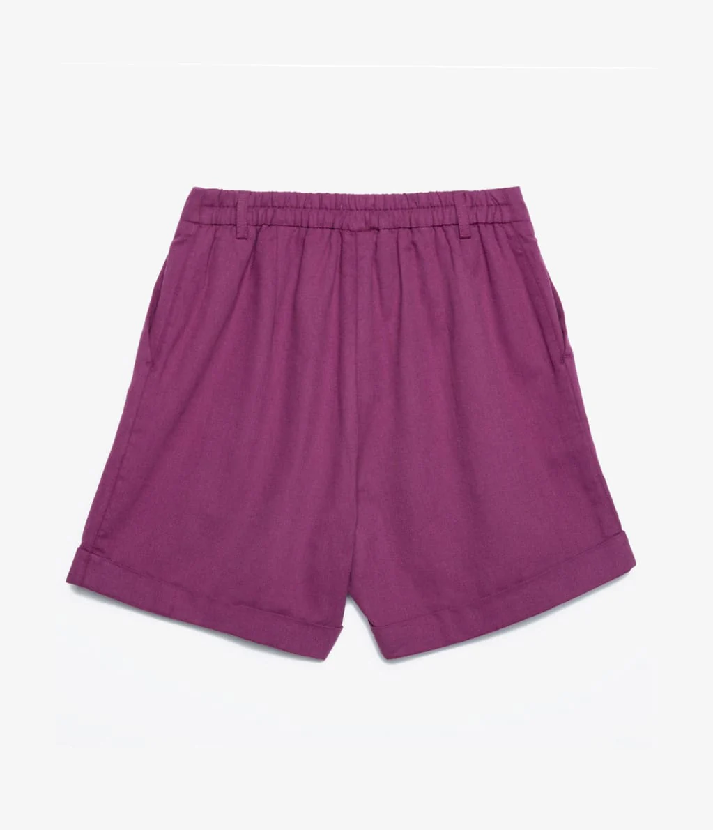 Short Mujer Lino Algodón Dalia Burdeo - Imagen 4